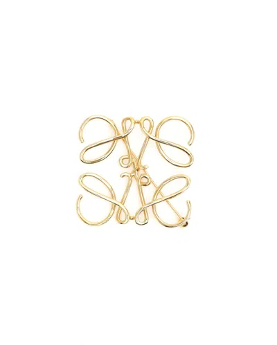 Loewe Anagram Brooch In Gold