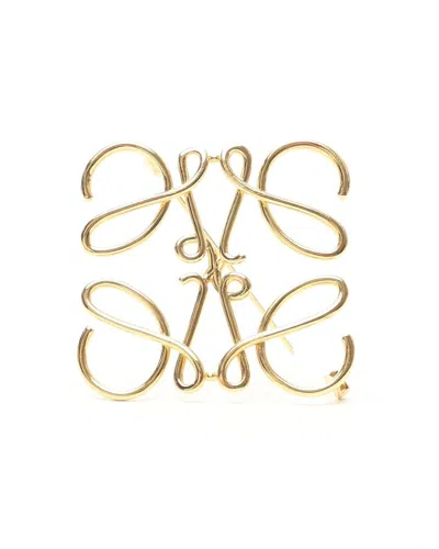 Loewe Anagram Brooch In Gold