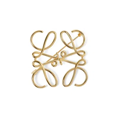 Loewe Anagram Brooch Keyring In Gold