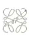 Loewe Anagram Brooch In Silver-tone Metal In Silver