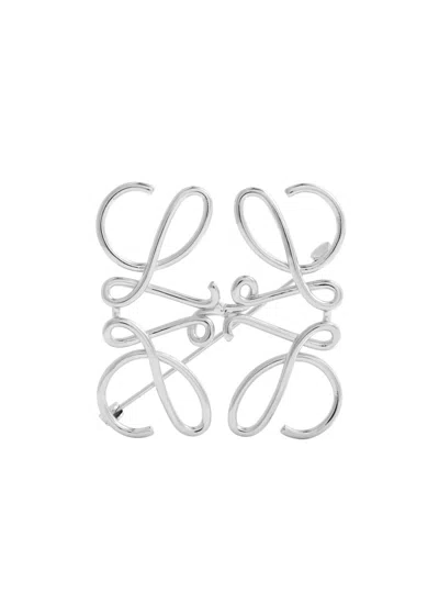 Loewe Anagram Brooch In Silver