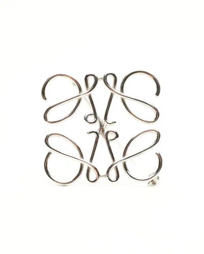Loewe Anagram Brooch In Silver