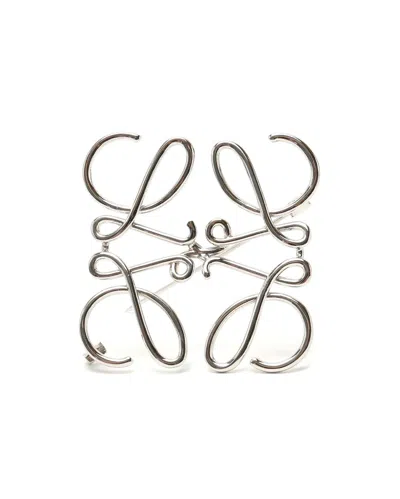 Loewe Anagram Brooch In Silver