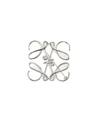 Pre-owned Loewe Anagram Brooch In Silver