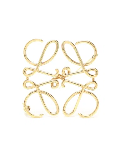 Loewe Anagram Brooch In Yellow