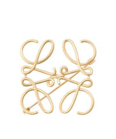 Loewe Anagram Brooch In Yellow