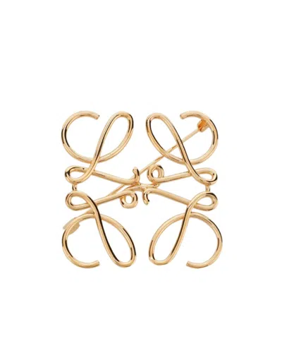 Loewe Anagram Brooch In Yellow