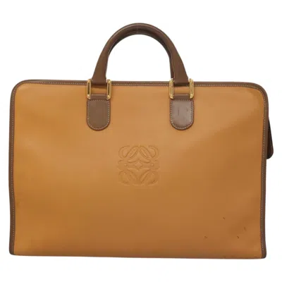 Pre-owned Loewe Anagram Brown Leather Briefcase Bag ()