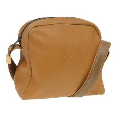 Pre-owned Loewe Anagram Brown Leather Shoulder Bag ()
