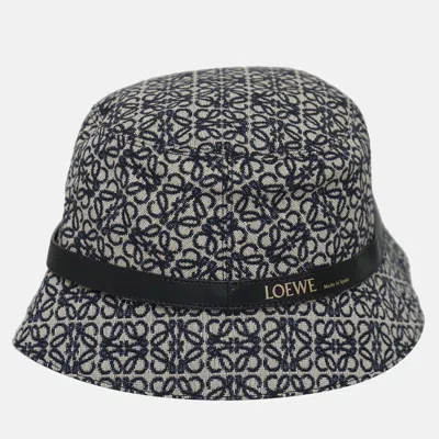 Pre-owned Loewe Anagram Bucket Hat In Blue