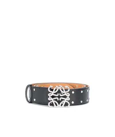 Loewe Anagram Buckle Belt In Black