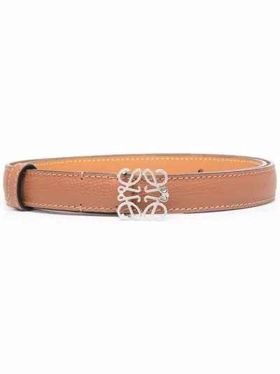 Loewe Anagram-buckle Belt In Brown