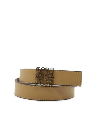 Loewe Anagram Buckle Reversible Belt In Warm Desert Light