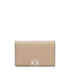 Loewe Anagram Business Cardholder In Pebble Grained Calfskin In Neutral