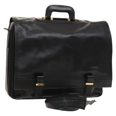 Pre-owned Loewe Anagram Business Leather Black Leather Briefcase Bag ()