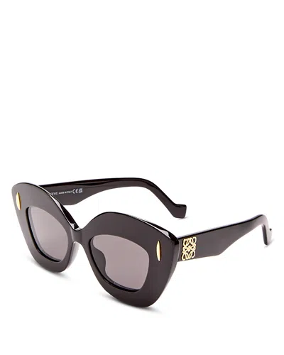 Loewe Anagram Butterfly Sunglasses, 47mm In Black/gray Solid