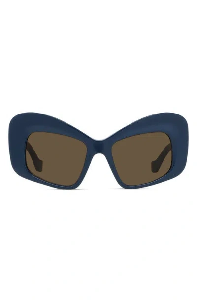 Loewe Anagram Butterfly Sunglasses In Shiny Blue/brown