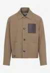 Loewe Cotton Jacket With Contrast Pocket And Front Pockets In Multi