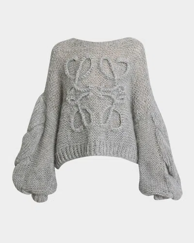 LOEWE ANAGRAM CABLE-KNIT SLEEVE SWEATER