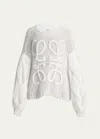 Loewe Womens Soft White Anagram Relaxed-fit Mohair-blend Jumper In Soft White