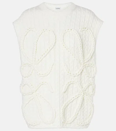 LOEWE ANAGRAM CABLE-KNIT WOOL SWEATER VEST