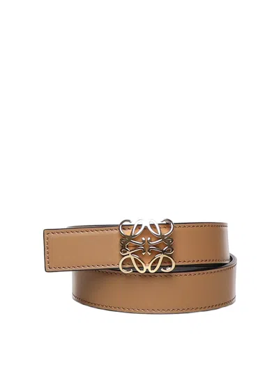 Loewe Anagram Calfskin Belt In Brown