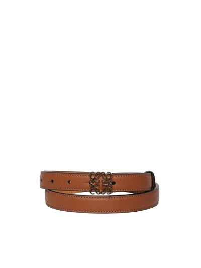 Loewe Anagram Calfskin Belt In Brown