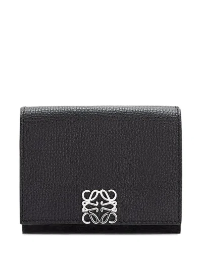 Loewe Anagram Calfskin Trifold Wallet In Black