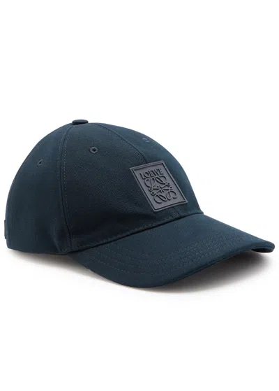 Loewe Anagram Canvas Cap In Blue