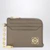 Loewe Anagram Card Holder In Taupe With Chain Women In Brown