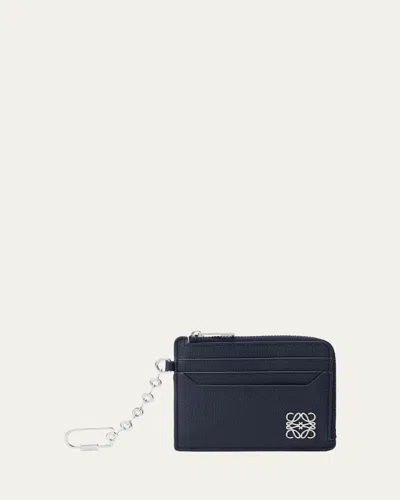 Loewe Anagram Cardholder In Grain Leather In Blue