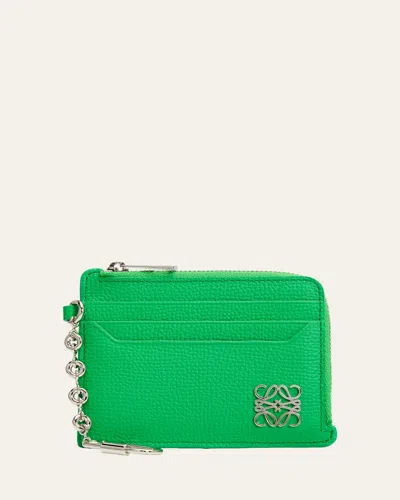 Loewe Anagram Cardholder In Grain Leather In Green