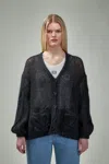 Loewe Anagram Cardigan In Mohair In Black