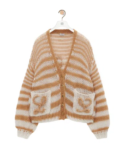 Loewe Anagram Cardigan In Nude