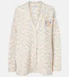 Loewe Anagram V-neck Trapeze Cardigan In Neutral