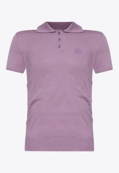 LOEWE ANAGRAM CASHMERE AND SILK POLO T-SHIRT