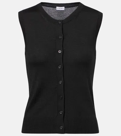 Loewe Anagram Cashmere And Silk Top In Black
