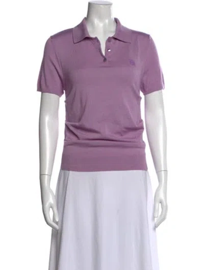 Pre-owned Loewe Anagram Cashmere Polo In Purple