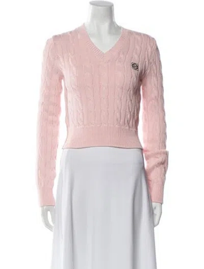 Pre-owned Loewe Anagram Cashmere Sweater In Pink