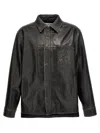 Loewe Black Lamb Skin Overshirt In Black