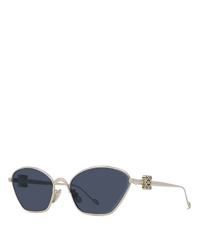 Loewe Anagram Cat Eye Sunglasses, 57mm In Shiny Silver