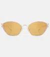 Loewe Anagram D-frame Metal Sunglasses In Gold