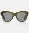 Loewe Anagram Cat-eye Sunglasses In Green