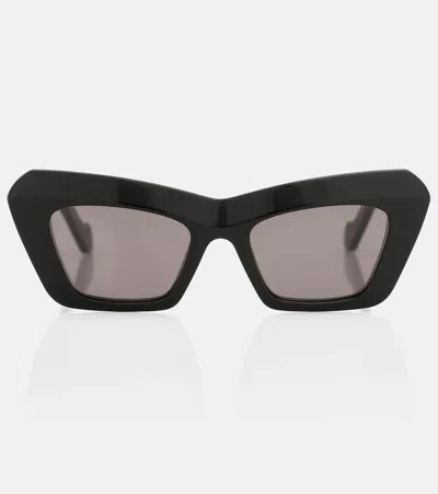 Loewe Anagram-logo Cat-eye Acetate Sunglasses In Black