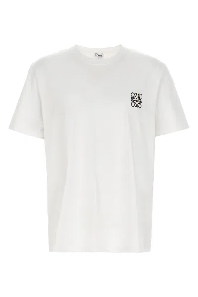 Loewe Slim-fit Logo-embroidered Cotton-jersey T-shirt In White