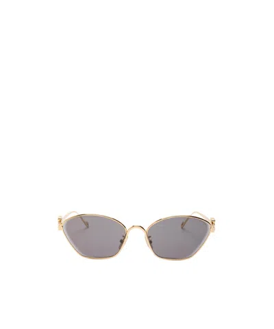 Loewe Anagram Cat-eye Metal Sunglasses In Gold