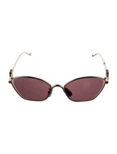 Pre-owned Loewe Anagram Cat-eye Sunglasses In Gold
