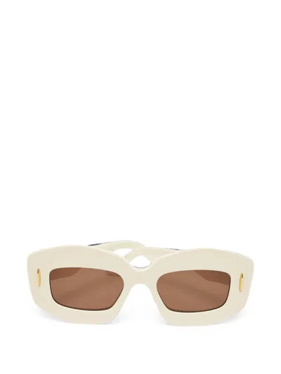 Pre-owned Loewe Anagram Cat-eye Sunglasses In Neutrals