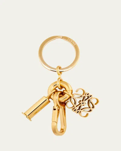 Loewe Anagram Charm Keyring In Gold