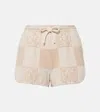 LOEWE ANAGRAM CHECKED COTTON-BLEND SHORTS